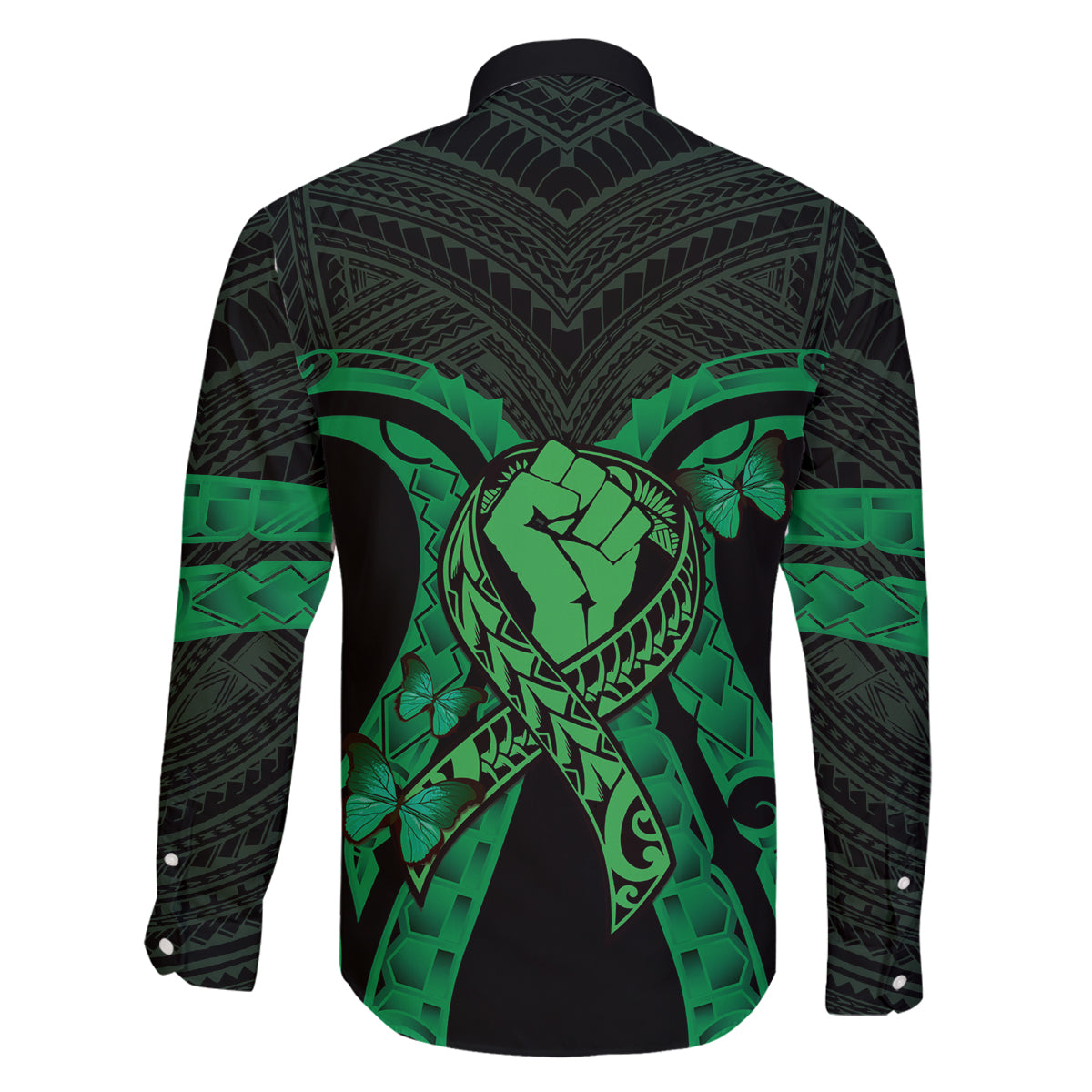 ADHD Awareness Month You Matter Family Matching Tank Maxi Dress and Hawaiian Shirt Green Polynesian Ribbon