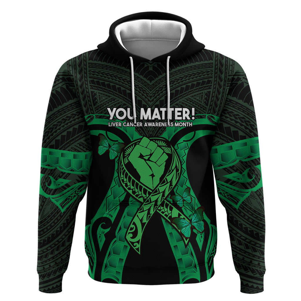 ADHD Awareness Month You Matter Hoodie Green Polynesian Ribbon