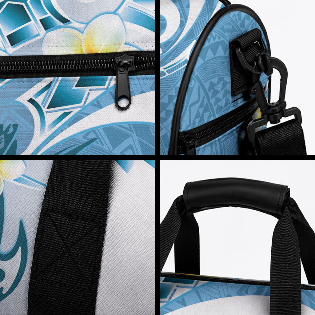 Blue Hawaii Shark Tattoo Duffle Bag Frangipani With Polynesian Pastel Version LT14 - Polynesian Pride