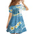 Blue Hawaii Shark Tattoo Family Matching Off Shoulder Short Dress and Hawaiian Shirt Frangipani With Polynesian Pastel Version