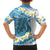 Blue Hawaii Shark Tattoo Family Matching Tank Maxi Dress and Hawaiian Shirt Frangipani With Polynesian Pastel Version