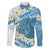 Blue Hawaii Shark Tattoo Family Matching Tank Maxi Dress and Hawaiian Shirt Frangipani With Polynesian Pastel Version