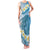 Blue Hawaii Shark Tattoo Family Matching Tank Maxi Dress and Hawaiian Shirt Frangipani With Polynesian Pastel Version