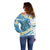 Blue Hawaii Shark Tattoo Off Shoulder Sweater Frangipani With Polynesian Pastel Version