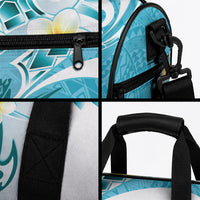 Turquoise Hawaii Shark Tattoo Duffle Bag Frangipani With Polynesian Pastel Version LT14 - Polynesian Pride