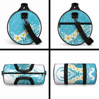 Turquoise Hawaii Shark Tattoo Duffle Bag Frangipani With Polynesian Pastel Version LT14 - Polynesian Pride