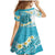 Turquoise Hawaii Shark Tattoo Family Matching Mermaid Dress and Hawaiian Shirt Frangipani With Polynesian Pastel Version