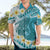 Turquoise Hawaii Shark Tattoo Hawaiian Shirt Frangipani With Polynesian Pastel Version