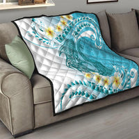 Turquoise Hawaii Shark Tattoo Quilt Frangipani With Polynesian Pastel Version