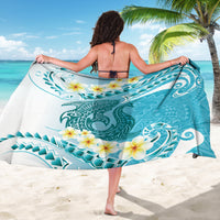 Turquoise Hawaii Shark Tattoo Sarong Frangipani With Polynesian Pastel Version