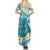 Turquoise Hawaii Shark Tattoo Summer Maxi Dress Frangipani With Polynesian Pastel Version