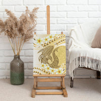 Gold Hawaii Shark Tattoo Canvas Wall Art Frangipani With Polynesian Pastel Version