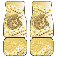 Gold Hawaii Shark Tattoo Car Mats Frangipani With Polynesian Pastel Version