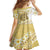 Gold Hawaii Shark Tattoo Family Matching Tank Maxi Dress and Hawaiian Shirt Frangipani With Polynesian Pastel Version