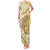 Gold Hawaii Shark Tattoo Family Matching Tank Maxi Dress and Hawaiian Shirt Frangipani With Polynesian Pastel Version