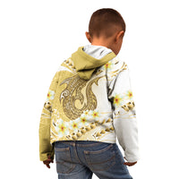 Gold Hawaii Shark Tattoo Kid Hoodie Frangipani With Polynesian Pastel Version