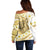 Gold Hawaii Shark Tattoo Off Shoulder Sweater Frangipani With Polynesian Pastel Version