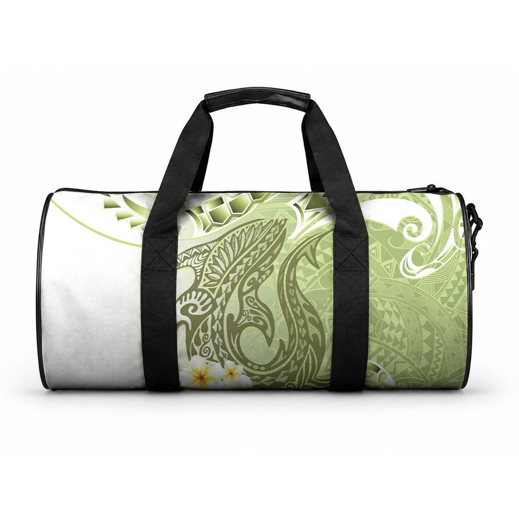 Green Hawaii Shark Tattoo Duffle Bag Frangipani With Polynesian Pastel Version LT14 One size Green - Polynesian Pride