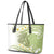 Green Hawaii Shark Tattoo Leather Tote Bag Frangipani With Polynesian Pastel Version