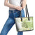 Green Hawaii Shark Tattoo Leather Tote Bag Frangipani With Polynesian Pastel Version