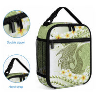 Green Hawaii Shark Tattoo Lunch Bag Frangipani With Polynesian Pastel Version LT14 - Polynesian Pride