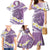 Purple Hawaii Shark Tattoo Family Matching Mermaid Dress and Hawaiian Shirt Frangipani With Polynesian Pastel Version