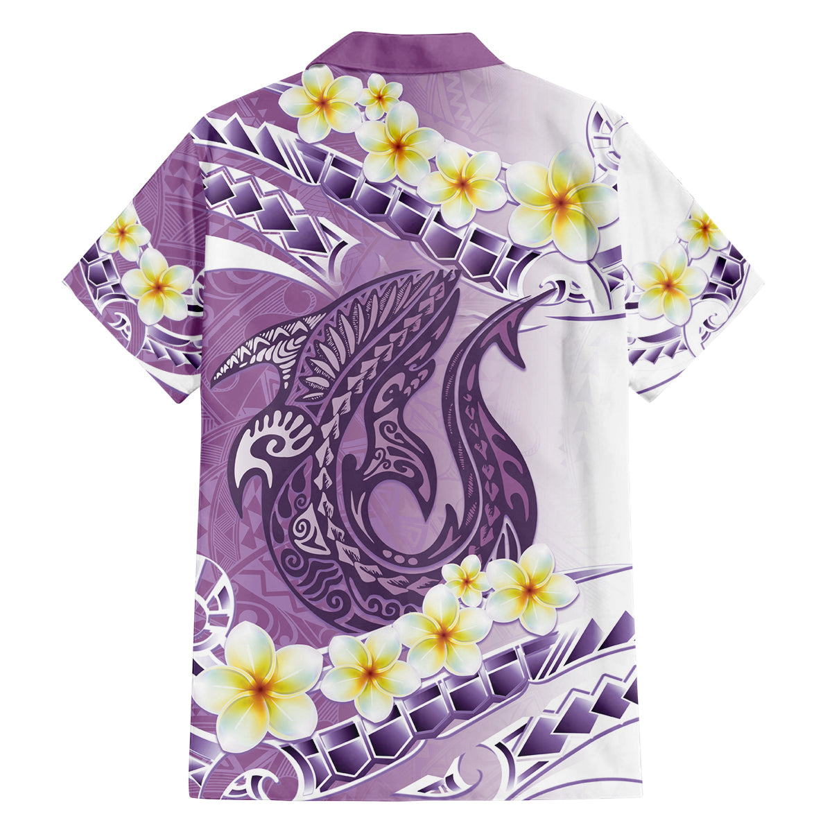 Purple Hawaii Shark Tattoo Family Matching Tank Maxi Dress and Hawaiian Shirt Frangipani With Polynesian Pastel Version