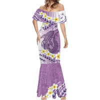 Purple Hawaii Shark Tattoo Mermaid Dress Frangipani With Polynesian Pastel Version