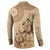 Brown Bula Fiji Button Sweatshirt Fijian Dance Fan Tapa Cloth Pattern