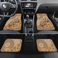 Brown Bula Fiji Car Mats Fijian Dance Fan Tapa Cloth Pattern