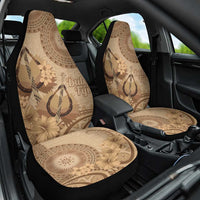Brown Bula Fiji Car Seat Cover Fijian Dance Fan Tapa Cloth Pattern