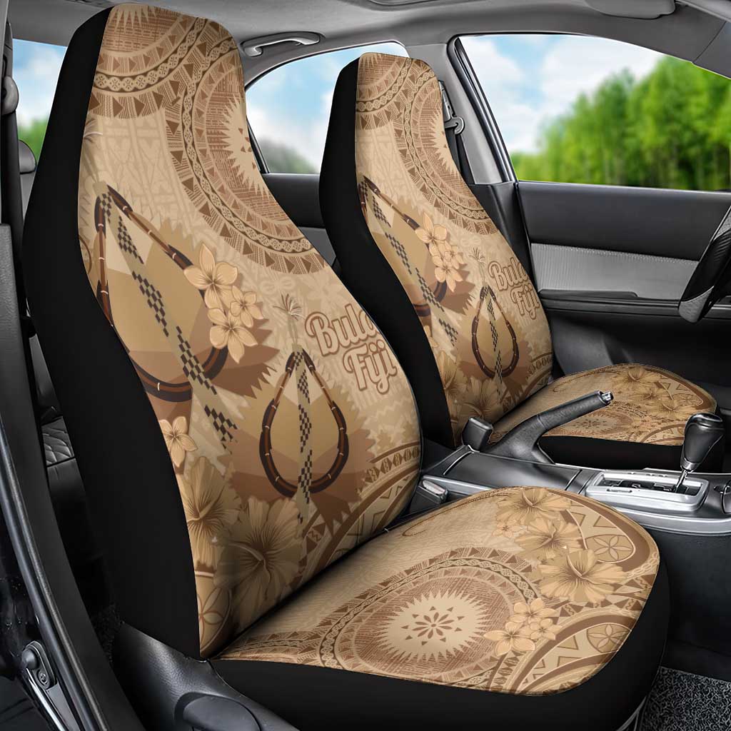 Brown Bula Fiji Car Seat Cover Fijian Dance Fan Tapa Cloth Pattern