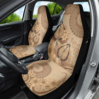 Brown Bula Fiji Car Seat Cover Fijian Dance Fan Tapa Cloth Pattern