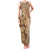 Brown Bula Fiji Family Matching Tank Maxi Dress and Hawaiian Shirt Fijian Dance Fan Tapa Cloth Pattern