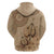 Brown Bula Fiji Hoodie Fijian Dance Fan Tapa Cloth Pattern