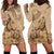 Brown Bula Fiji Hoodie Dress Fijian Dance Fan Tapa Cloth Pattern