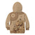 Brown Bula Fiji Kid Hoodie Fijian Dance Fan Tapa Cloth Pattern