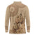 Brown Bula Fiji Long Sleeve Polo Shirt Fijian Dance Fan Tapa Cloth Pattern
