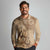 Brown Bula Fiji Long Sleeve Polo Shirt Fijian Dance Fan Tapa Cloth Pattern