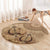 Brown Bula Fiji Round Carpet Fijian Dance Fan Tapa Cloth Pattern