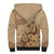 Brown Bula Fiji Sherpa Hoodie Fijian Dance Fan Tapa Cloth Pattern