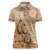 Brown Bula Fiji Women Polo Shirt Fijian Dance Fan Tapa Cloth Pattern
