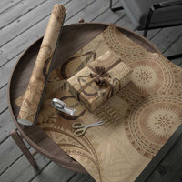 Brown Bula Fiji Wrapping Paper Fijian Dance Fan Tapa Cloth Pattern - Polynesian Pride