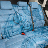Blue Bula Fiji Back Car Seat Cover Fijian Dance Fan Tapa Cloth Pattern