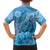 Blue Bula Fiji Family Matching Summer Maxi Dress and Hawaiian Shirt Fijian Dance Fan Tapa Cloth Pattern
