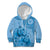 Blue Bula Fiji Kid Hoodie Fijian Dance Fan Tapa Cloth Pattern