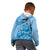 Blue Bula Fiji Kid Hoodie Fijian Dance Fan Tapa Cloth Pattern