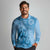 Blue Bula Fiji Long Sleeve Polo Shirt Fijian Dance Fan Tapa Cloth Pattern