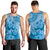 Blue Bula Fiji Men Tank Top Fijian Dance Fan Tapa Cloth Pattern