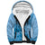 Blue Bula Fiji Sherpa Hoodie Fijian Dance Fan Tapa Cloth Pattern